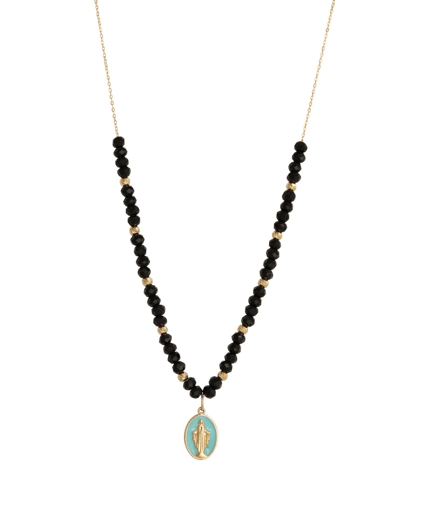 Blue virgin hot sale mary necklace