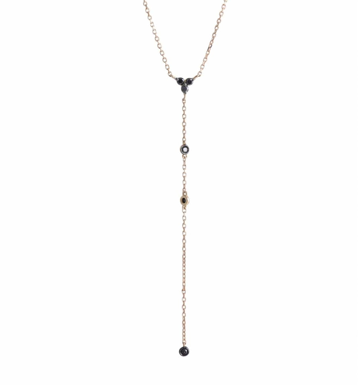 Black Diamond Lariat Necklace