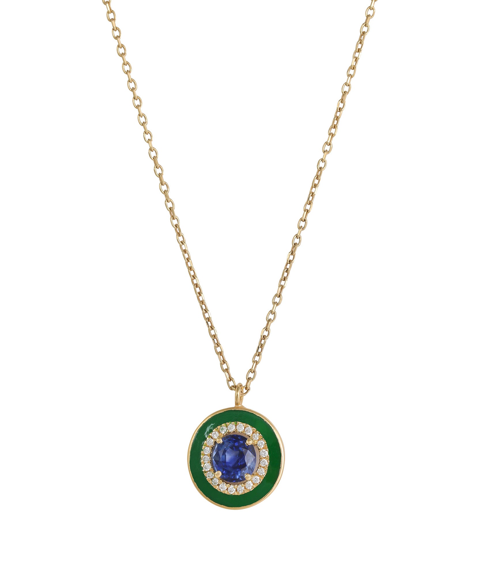  J by Boghossian, necklace, white diamond, gold, sapphire, green enamel