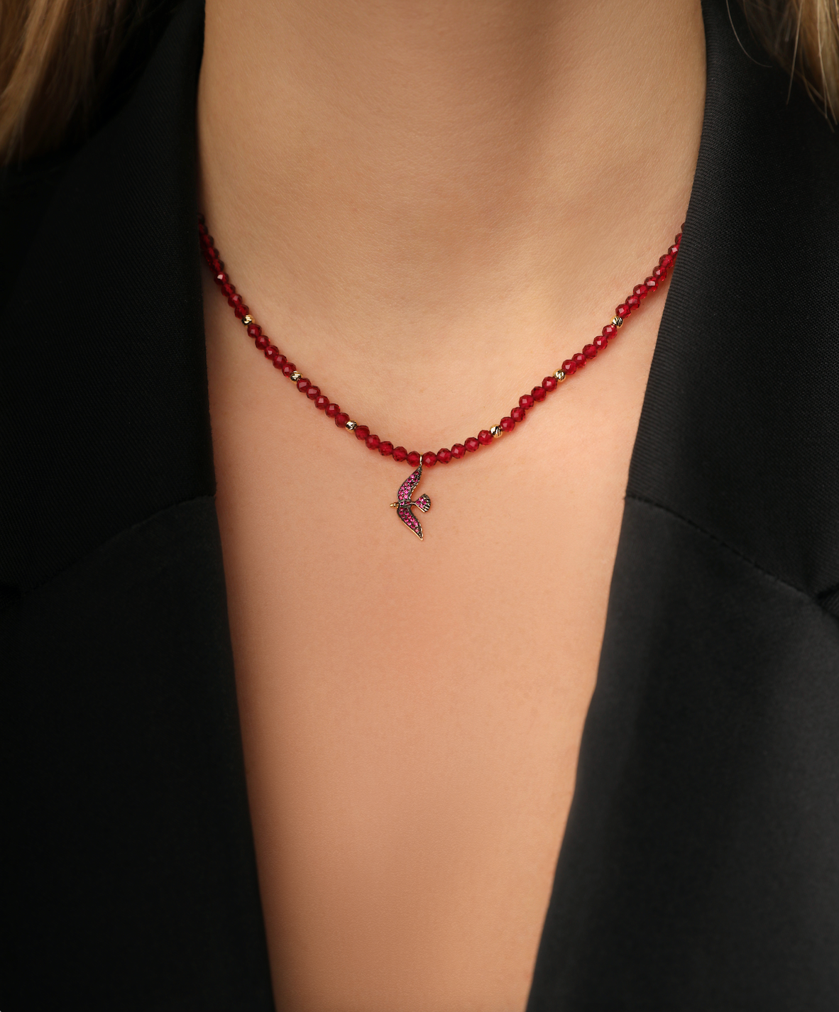 J by boghossian, white diamonds, gold, necklace, chocker, rubellite, bird